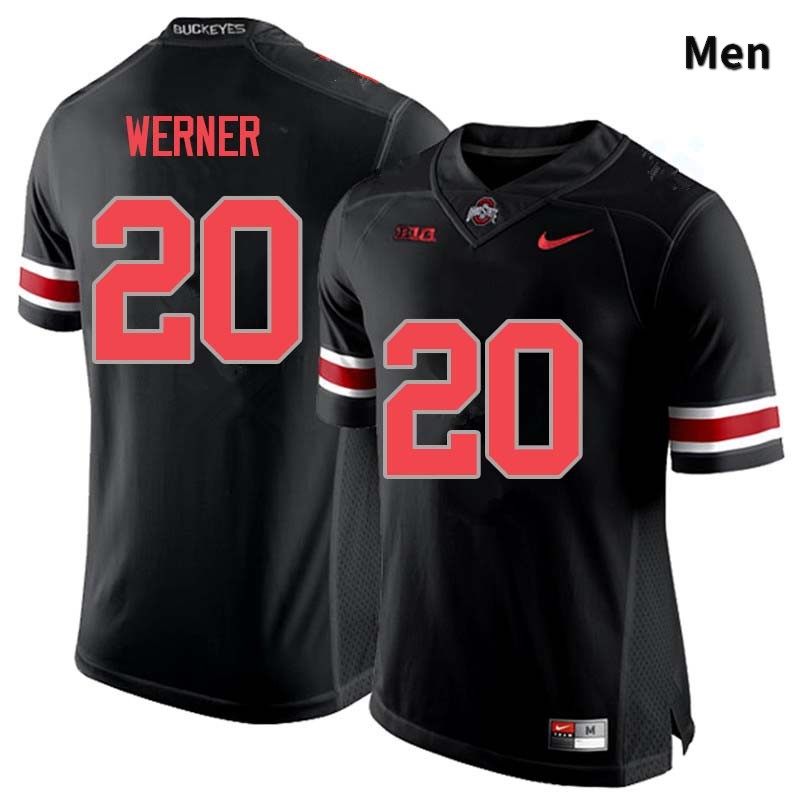 Ohio State Buckeyes Pete Werner Men's #20 Blackout Authentic Stitched College Football Jersey